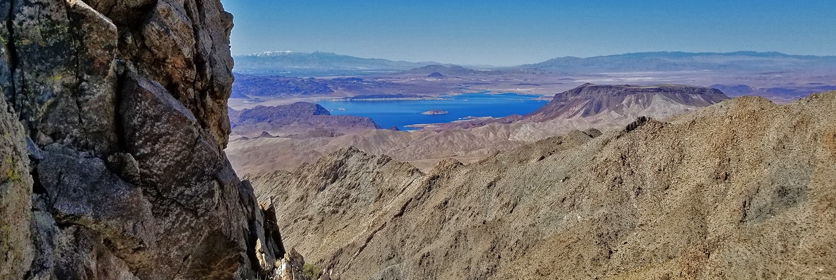 Lake Mead from Just Below Mt. Wilson Summit Approach Ridge | Horse Thief Canyon Loop | Mt. Wilson | Black Mountains | Lake Mead National Recreation Area, Arizona