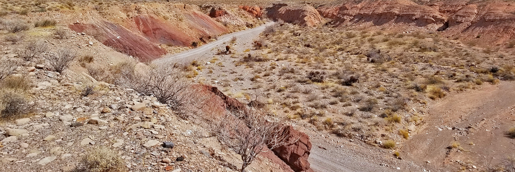 Canyon Route Intersects Main 4WD Road | Northern Bowl of Fire | Lake Mead National Recreation Area, Nevada