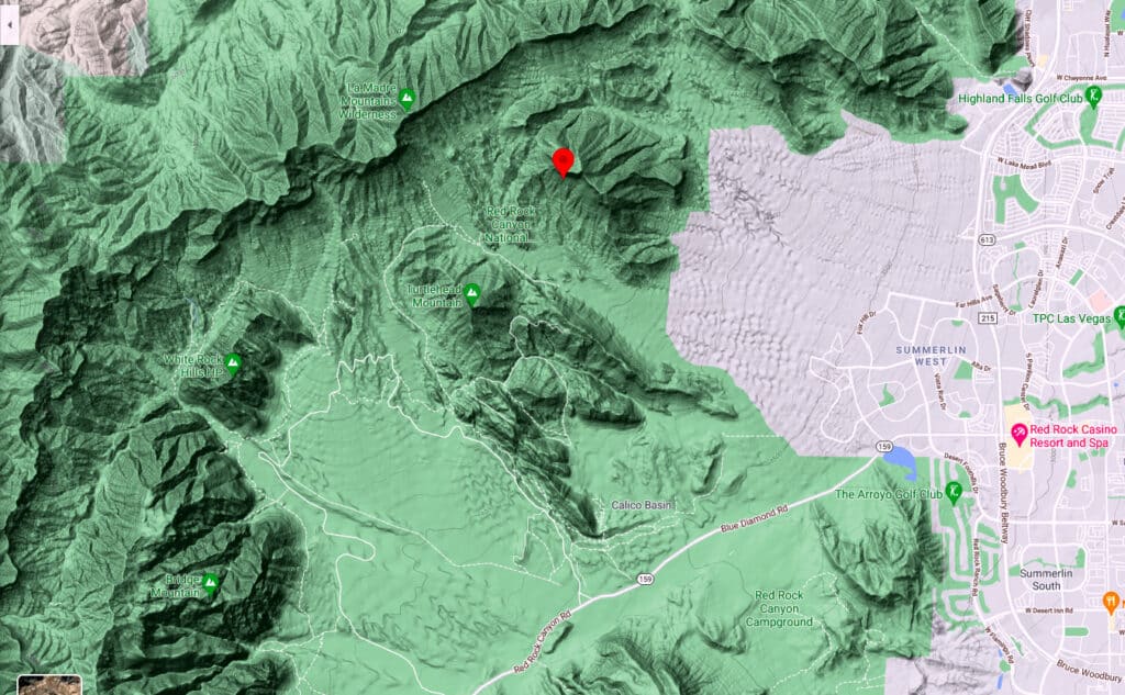 Damsel Peak Area Map