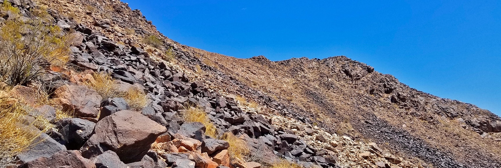 View Back Up the SW Traverse Route to the South Ridge | Lava Butte | Lake Mead National Recreation Area, Nevada