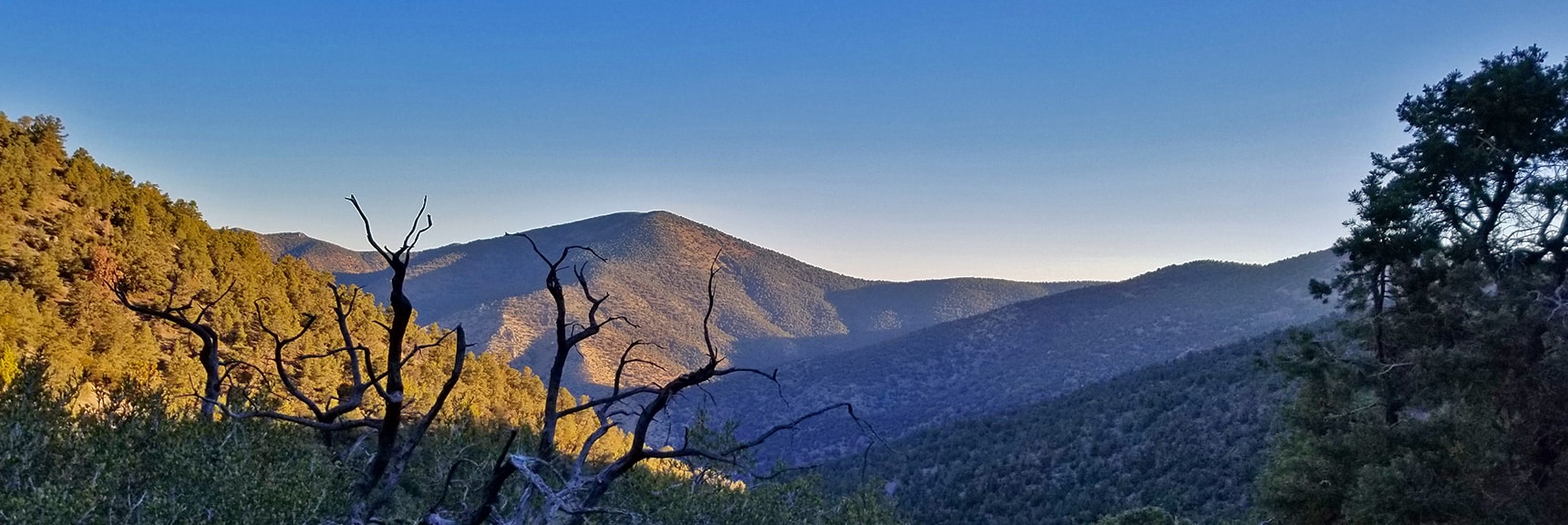 View of Wildrose Peak from Mahogany Flat Ascent Road | Telescope Peak Summit from Wildrose Charcoal Kilns Parking Area, Panamint Mountains, Death Valley National Park, California