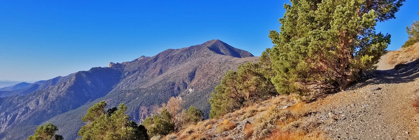 First View of Telescope Peak While Approaching Upper Spine of the Panamint Range | Telescope Peak Summit from Wildrose Charcoal Kilns Parking Area, Panamint Mountains, Death Valley National Park, California