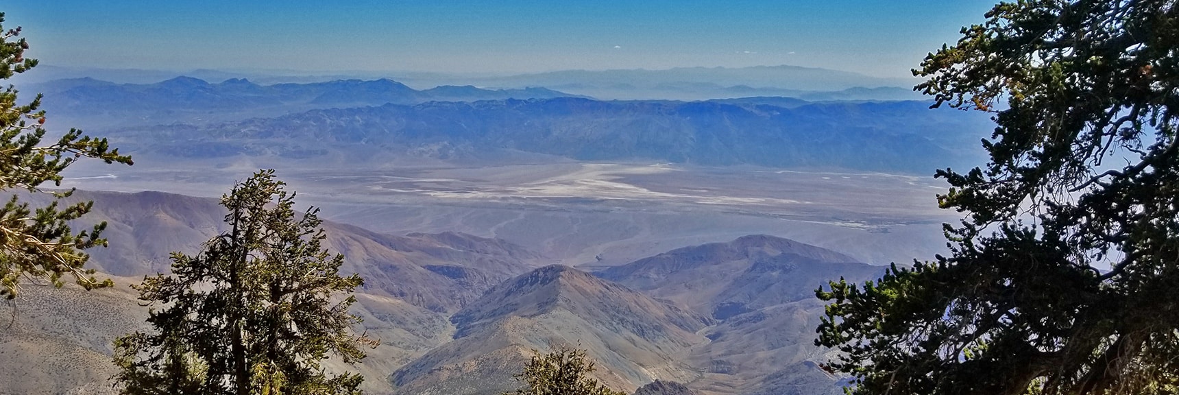 Another View to Death Valley Floor. Mt. Charleston Wilderness Very Faint on Horizon | Telescope Peak Summit from Wildrose Charcoal Kilns Parking Area, Panamint Mountains, Death Valley National Park, California