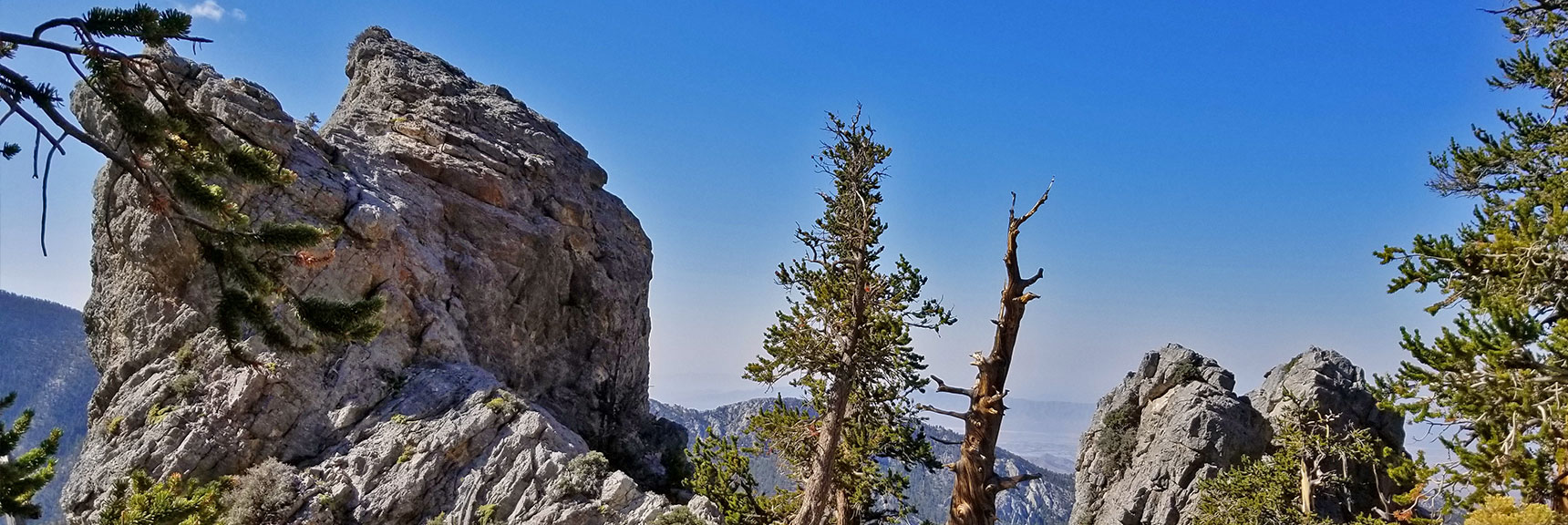 Artistic Rock Formations on Bonanza Trail Rounding McFarland Peak | Bonanza Peak from Lee Canyon via the Lower Bristlecone Pine Trail and Bonanza Trail | Spring Mountains, Nevada
