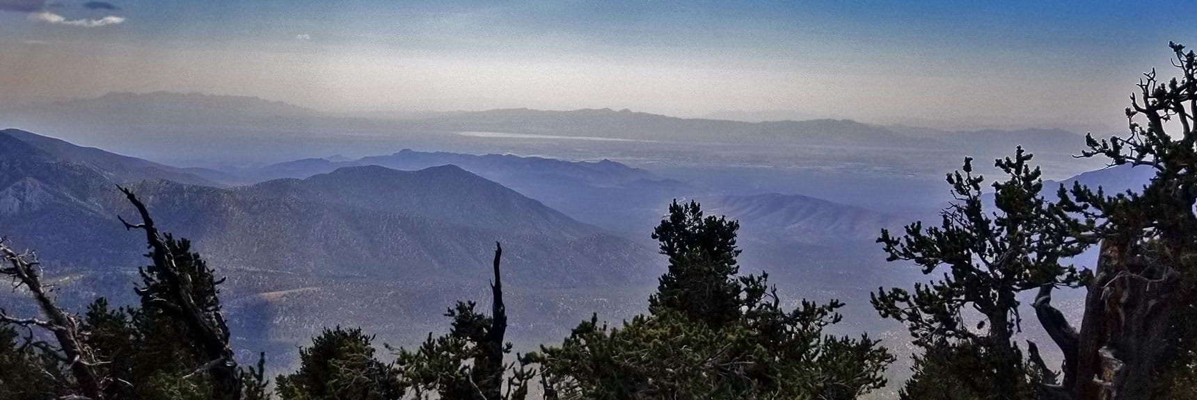 View Toward Pahrump and Telescope Peak from Bonanza Peak Summit | Bonanza Peak from Lee Canyon via the Lower Bristlecone Pine Trail and Bonanza Trail | Spring Mountains, Nevada