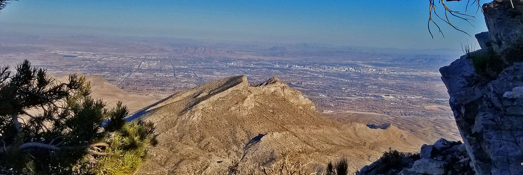 Damsel Peak Through Opening on La Madre Mountain | La Madre Mountain,, El Padre Mountain, Burnt Peak | La Madre Mountains Wilderness, Nevada