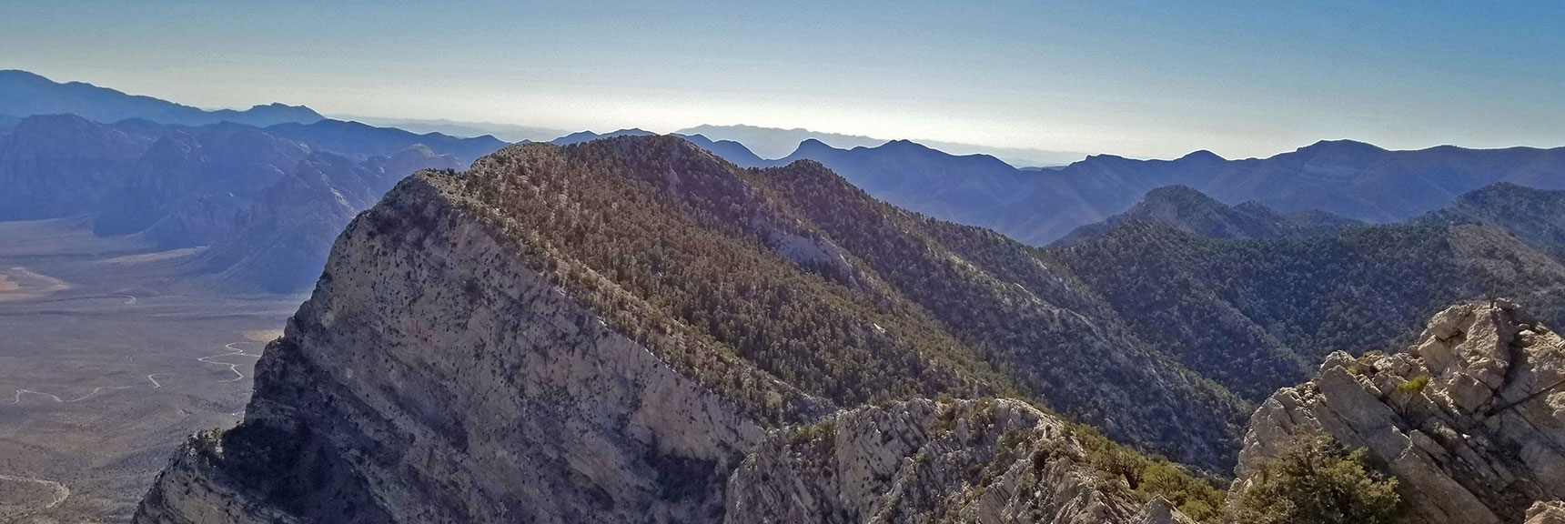 Long Summit of El Padre Mt Viewed from La Madre Mt Summit | La Madre Mountain,, El Padre Mountain, Burnt Peak | La Madre Mountains Wilderness, Nevada
