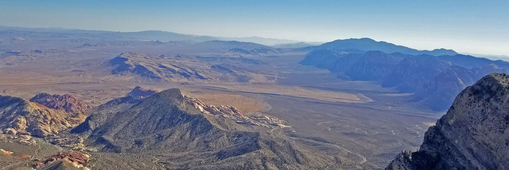 Turtlehead Peak, Blue Diamond Mt, Rainbow Mts and Red Rock Park from La Madre Mt. Summit | La Madre Mountain,, El Padre Mountain, Burnt Peak | La Madre Mountains Wilderness, Nevada