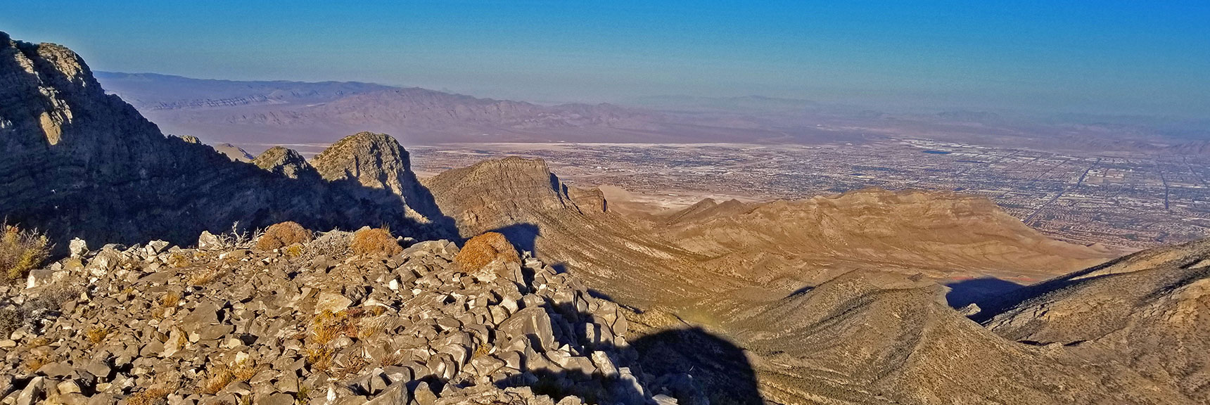 Centennial Hills and Gass Peak from El Padre Mt Approach Ridge | La Madre Mountain,, El Padre Mountain, Burnt Peak | La Madre Mountains Wilderness, Nevada