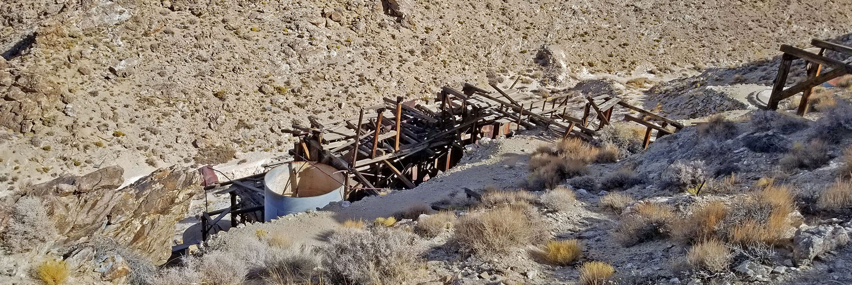 Skidoo Stamp Mill from Above. Huge Water Tank? | Skidoo Stamp Mill, Panamint Mountains, Death Valley National Park, CA