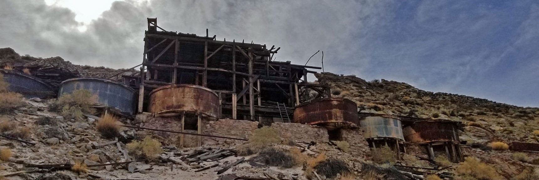 Skidoo Stamp Mill Viewed from Below | Skidoo Stamp Mill, Panamint Mountains, Death Valley National Park, CA