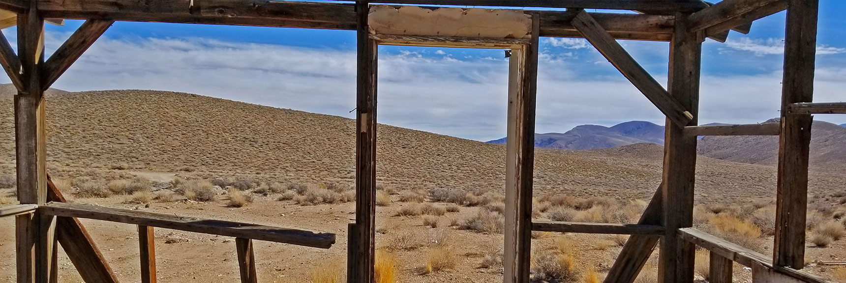 View Out the Front Door of the Mining Cabin | Skidoo Stamp Mill, Panamint Mountains, Death Valley National Park, CA