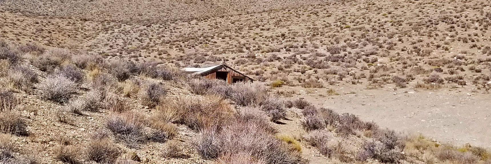 More Elaborate Mining Cabin with Large Railroad Ties for Walls | Skidoo Stamp Mill, Panamint Mountains, Death Valley National Park, CA