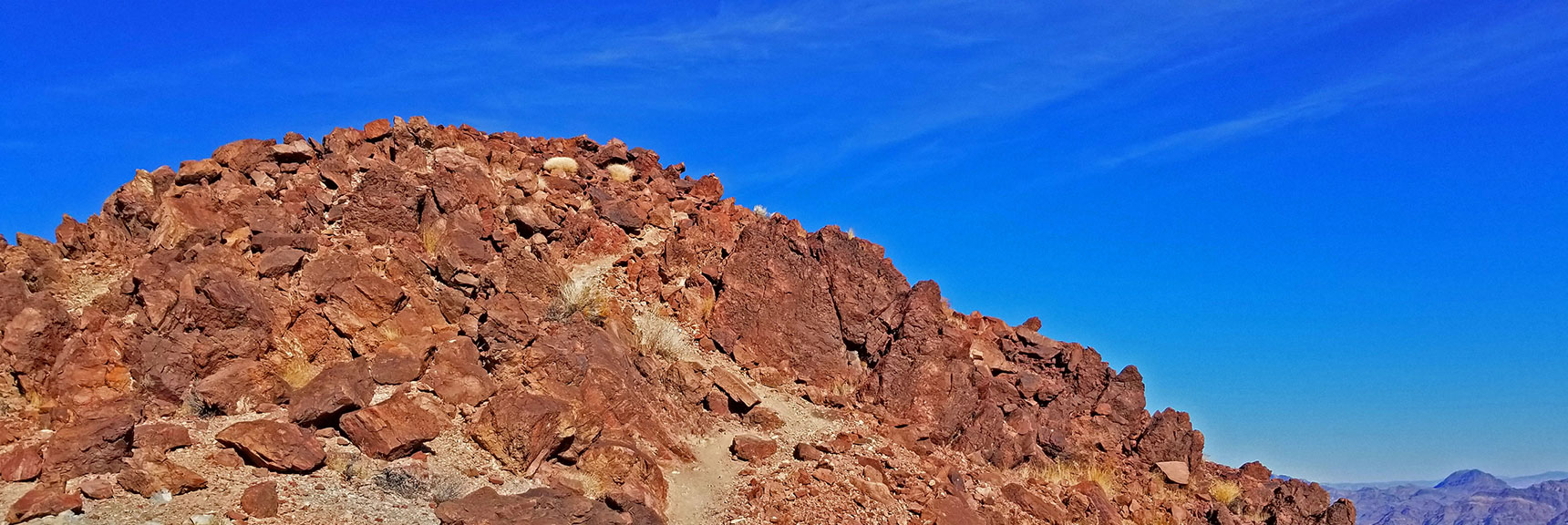 Navigating Boulders on the Summit Ridge of Mt. Perry Toward the First False Summit | Dante's View to Mt. Perry | Death Valley National Park, CA
