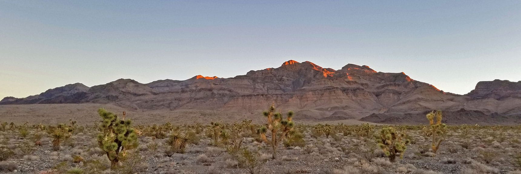 Rising Sun Lighting the Tips of the Sheep Range | Gass Peak Grand Crossing | Desert National Wildlife Refuge to Centennial Hills Las Vegas via Gass Peak Summit by Foot