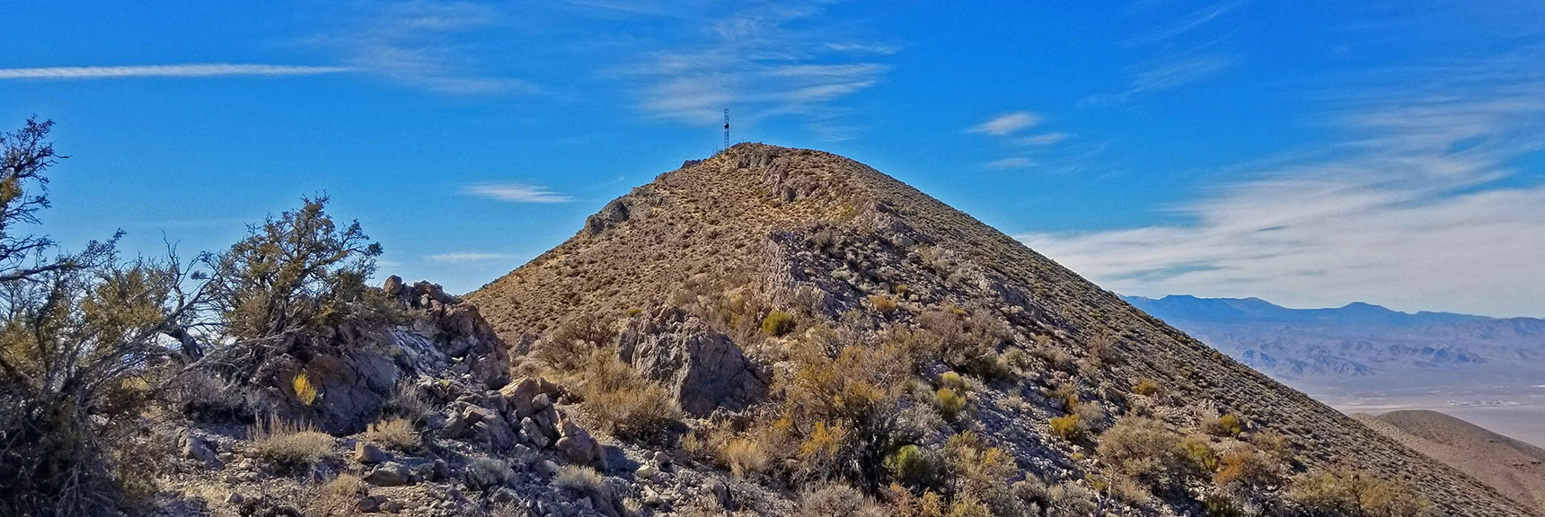 Final Stretch of Ridge to Gass Peak's Summit. | Gass Peak Grand Crossing | Desert National Wildlife Refuge to Centennial Hills Las Vegas via Gass Peak Summit by Foot
