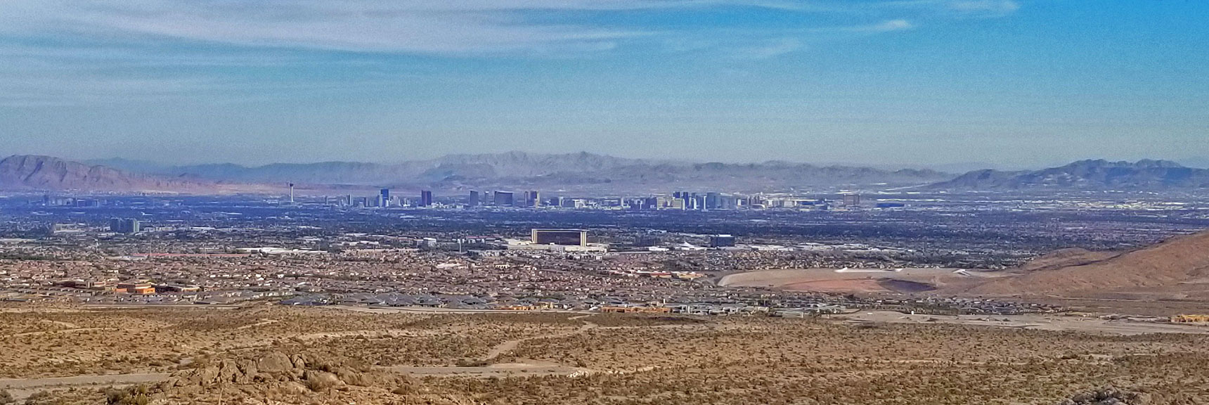Hilltop View of Las Vegas Strip | Kraft Mountain, Gateway Canyon Loop, Calico Basin, Nevada