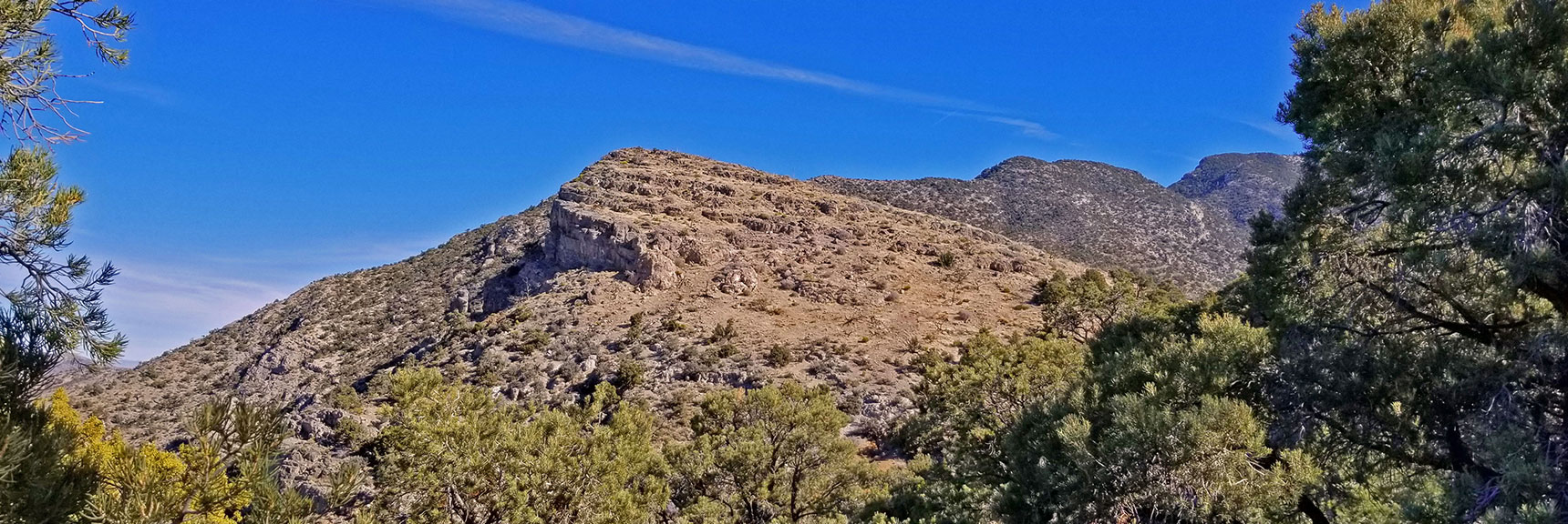 2nd Bluff Comes Into View While Rounding 1st Bluff | Potosi Mt. Summit via Western Cliffs Ridgeline, Spring Mountains, Nevada