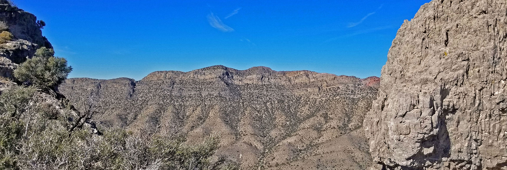 View Through Cliff Opening to Far Side of Potosi Canyon | Potosi Mt. Summit via Western Cliffs Ridgeline, Spring Mountains, Nevada