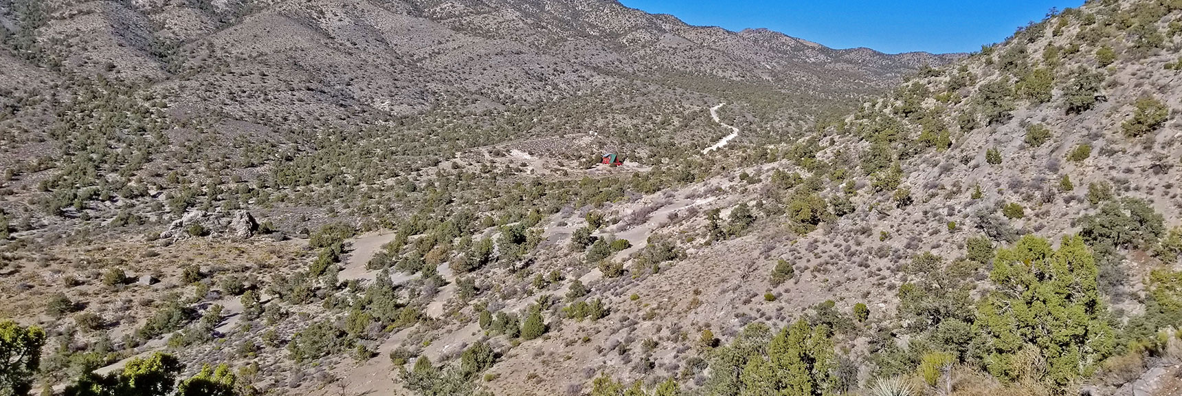 Rounding Lower Western Edge of the Cliff Line Toward Potosi Spring on Return Trip | Potosi Mt. Summit via Western Cliffs Ridgeline, Spring Mountains, Nevada