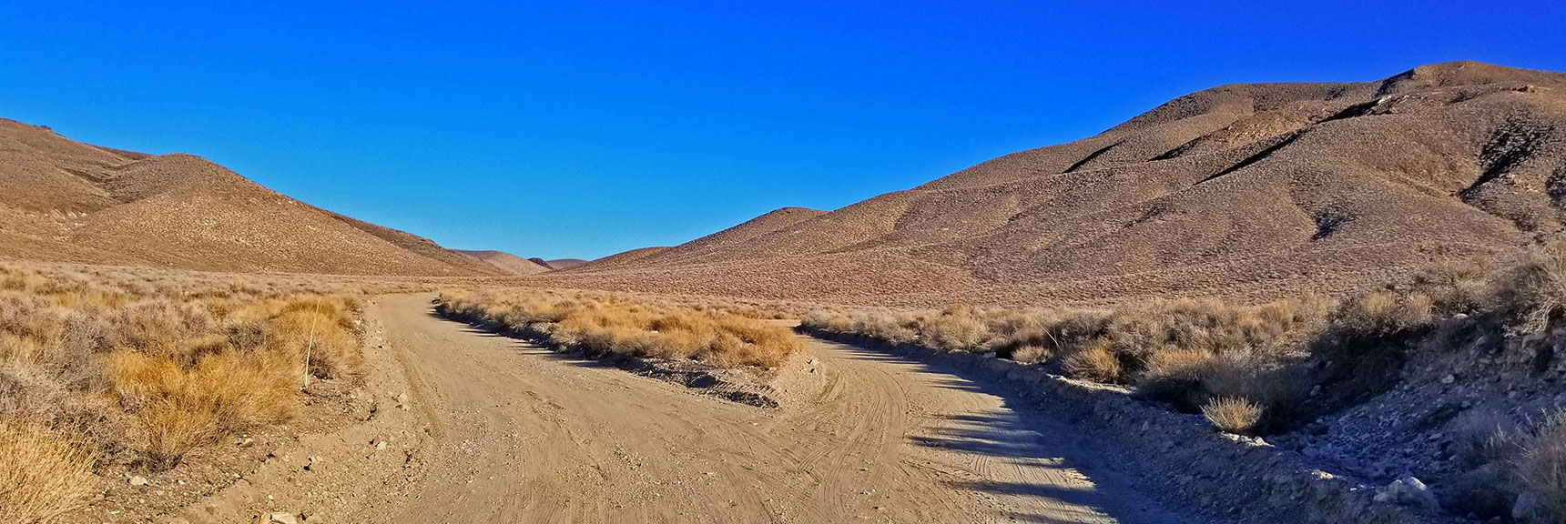 Aguereberry Point Road to the Left, Harrisburg and Eureka Mine to the Right | Aguereberry Point | Panamint Mountain Range | Death Valley National Park, California