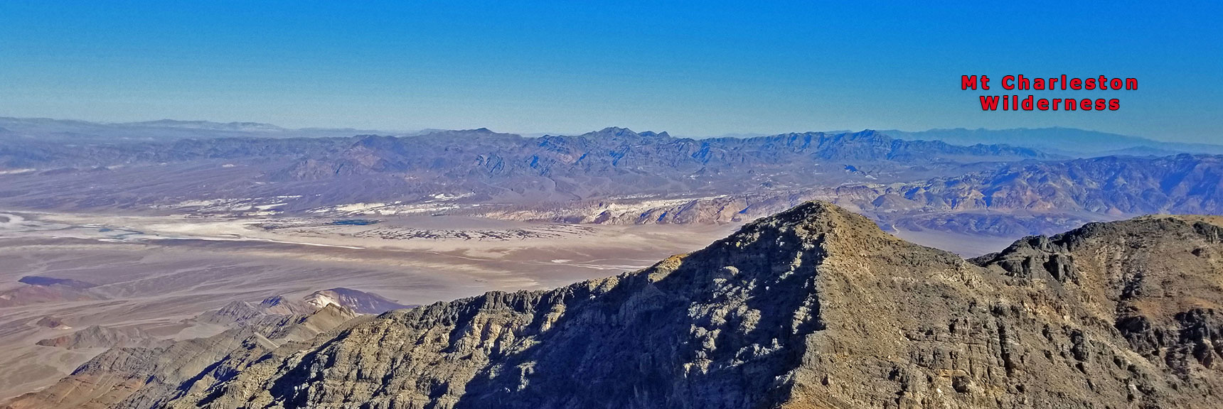 View East Across Death Valley to Mt. Charleston Wilderness in Distance | Aguereberry Point | Panamint Mountain Range | Death Valley National Park, California