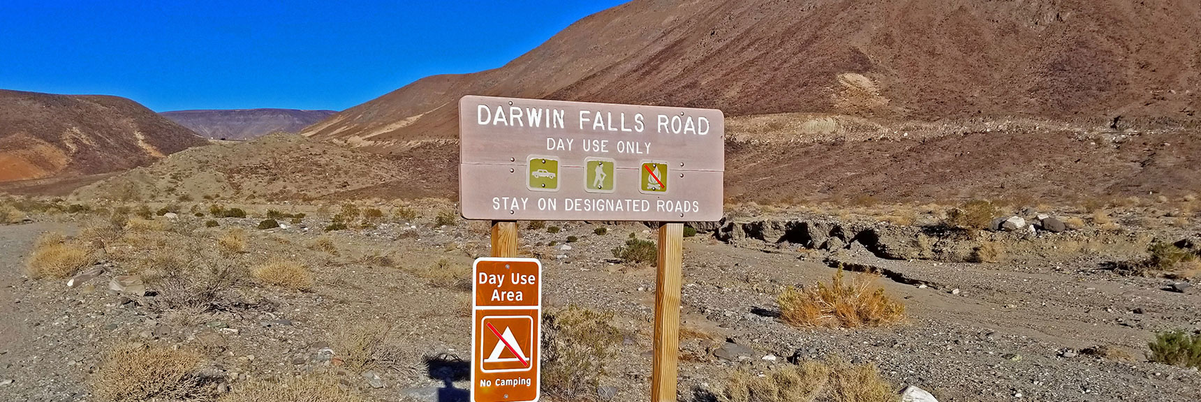 Sign Marker About 200ft from the Turnoff to Darwin Falls Road | Darwin Falls, Death Valley National Park, California