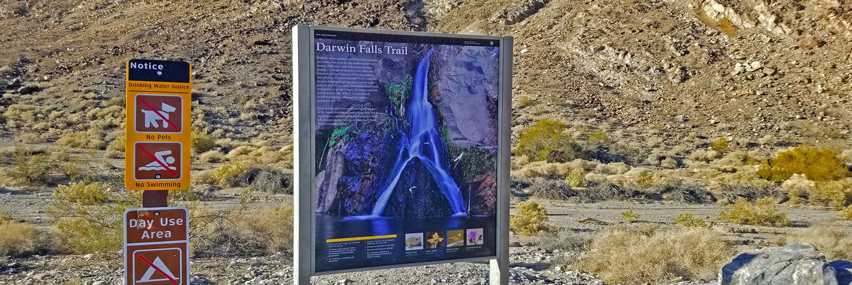 Interpretive Sign at Darwin Falls Trailhead | Darwin Falls, Death Valley National Park, California
