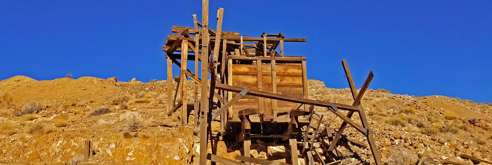 Bottom View of Cashier Mill. Ore Crushed as it Traveled Down the Chute | Eureka Mine, Harrisburg, Cashier Mill, Death Valley, California