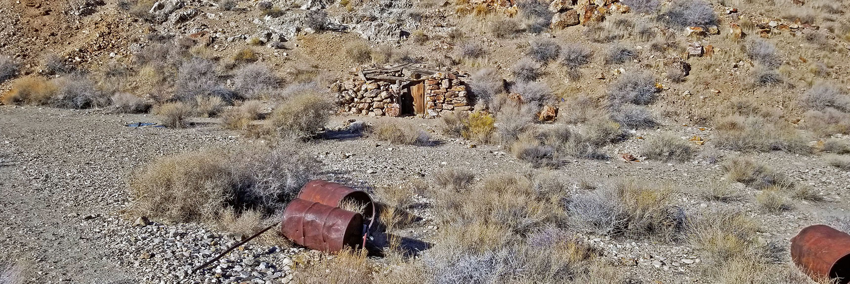 Storage Area and Old Gas or Water Cans Near Eureka Mine | Eureka Mine, Harrisburg, Cashier Mill, Death Valley, California
