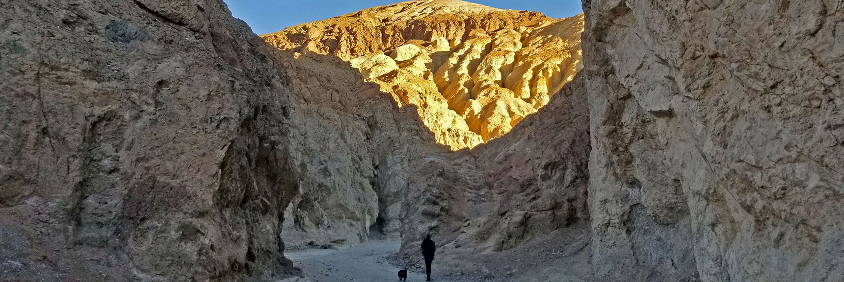 Golden Canyon is Wide, Gradual Incline, Few Obstacles, Easy to Navigate. | Golden Canyon to Zabriskie Point | Death Valley National Park, California