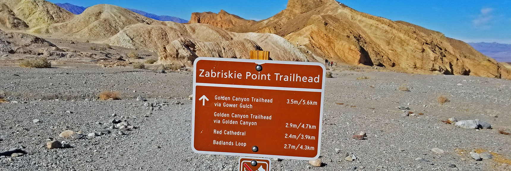 Official Zabriskie Point Trailhead Toward Gower Gulch and Golden Canyon. | Golden Canyon to Zabriskie Point | Death Valley National Park, California