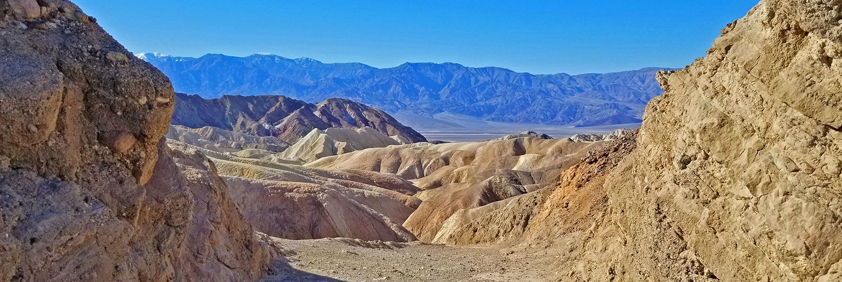 Descending Into the Badlands from Official Zabriskie Point Trailhead. | Golden Canyon to Zabriskie Point | Death Valley National Park, California