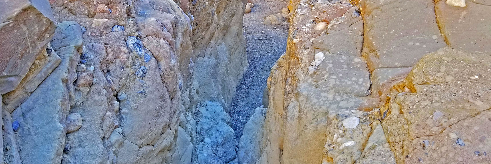 Nearing Gower Gulch Lower Opening the Canyon Dramatically Narrows. | Golden Canyon to Zabriskie Point | Death Valley National Park, California