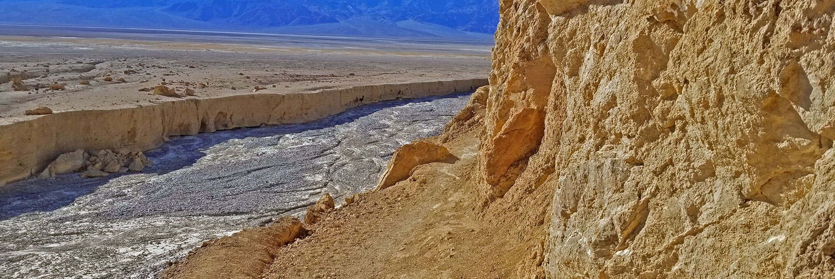 One-Mile Return Trail to Golden Canyon Skirts the Eastern Cliffs of Death Valley. | Golden Canyon to Zabriskie Point | Death Valley National Park, California