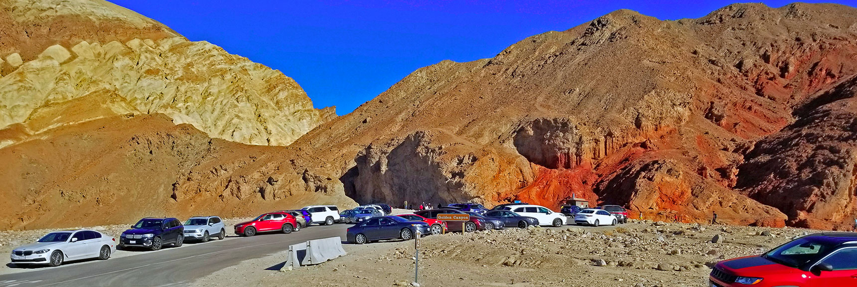 Arrival at Golden Canyon Entrance and Trailhead. Much Busier Later in the Day. | Golden Canyon to Zabriskie Point | Death Valley National Park, California