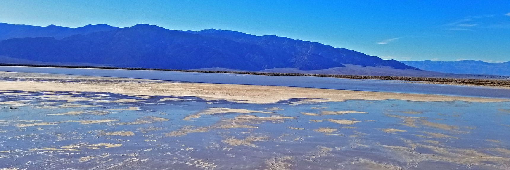 Approaching the Shore of the Temporary Shallow Lake Manly in Death Valley. | Return of Lake Manly (Lake in Death Valley) | Death Valley National Park, California