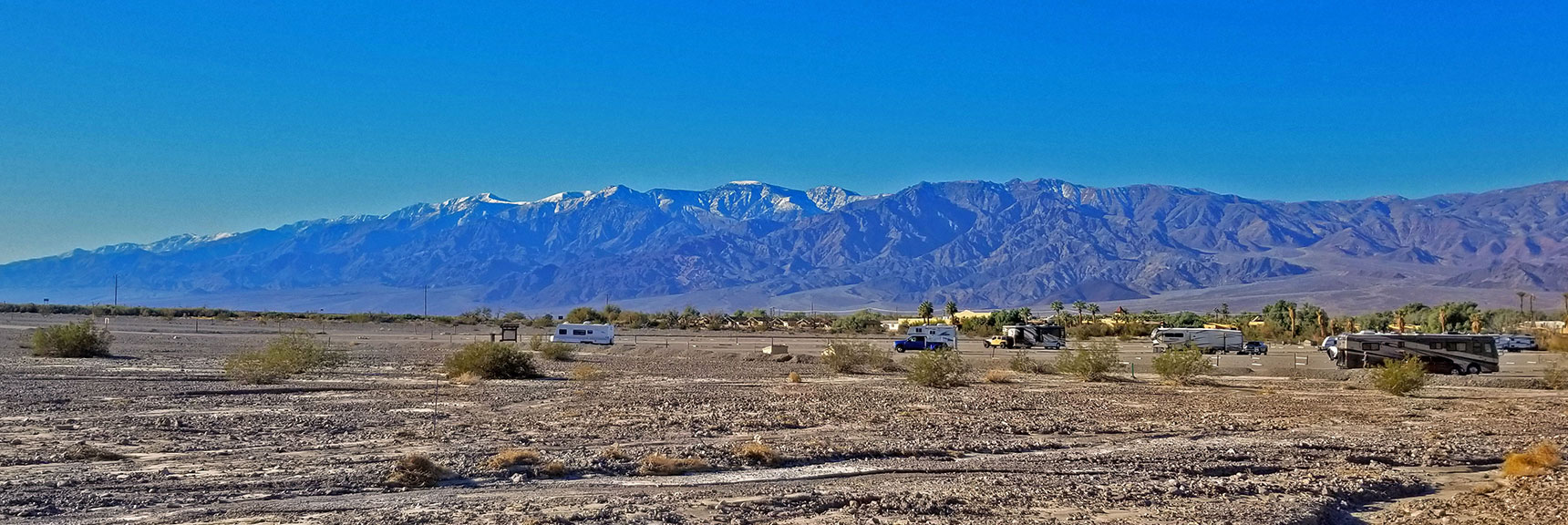 Snow-Covered Telescope Peak, Bennett, Roger's and Wildrose Peaks in Panamint Mountain Range | Tea House & Table Rock Circuit | Furnace Creek | Death Valley National Park, California