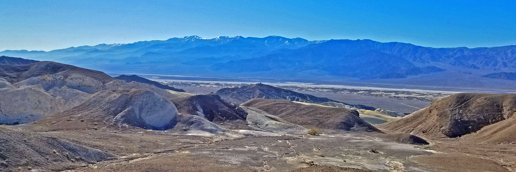 Tea House with Telescope, Bennett, Rodgers, Wildrose Peaks and Aguereberry Point from Table Rock Summit. | Tea House & Table Rock Circuit | Furnace Creek | Death Valley National Park, California