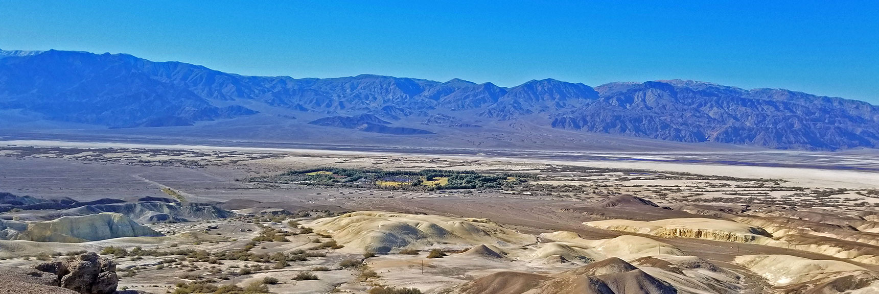 Return Route Will Skirt Right Side of Golden Hill Triangle Below (center). | Tea House & Table Rock Circuit | Furnace Creek | Death Valley National Park, California