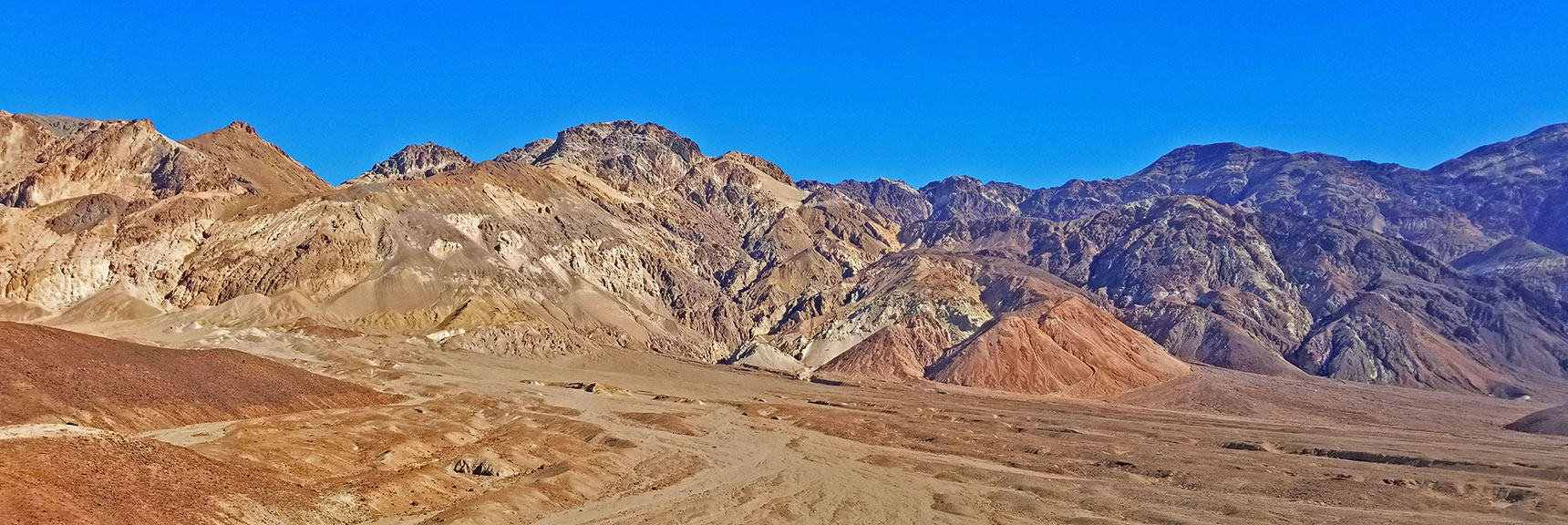 Black Mountains and Colorful Hills Viewed from Artist Drive Ridge Hike | Artists Drive Hidden Canyon Hikes | Death Valley National Park, California