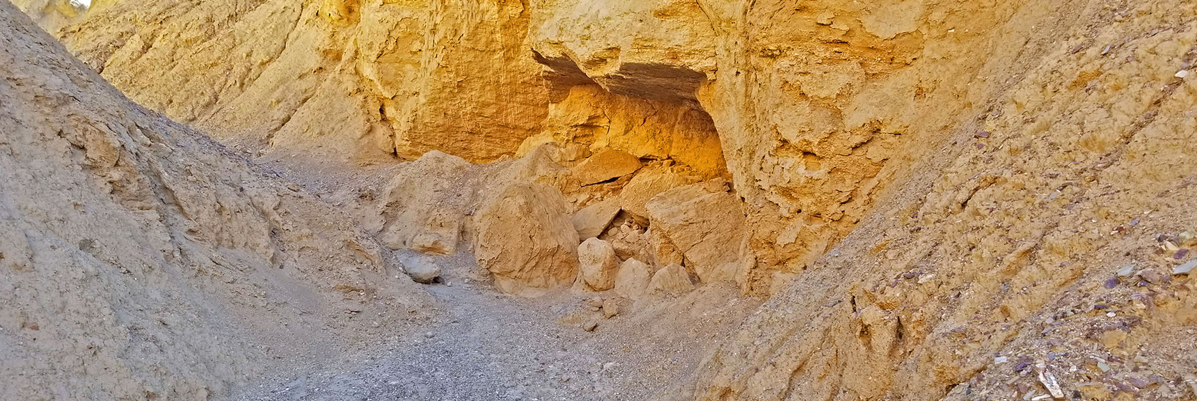 Rugged Beautiful Golden Walls in the Main Canyon Off Artist's Pallet | Artists Drive Hidden Canyon Hikes | Death Valley National Park, California