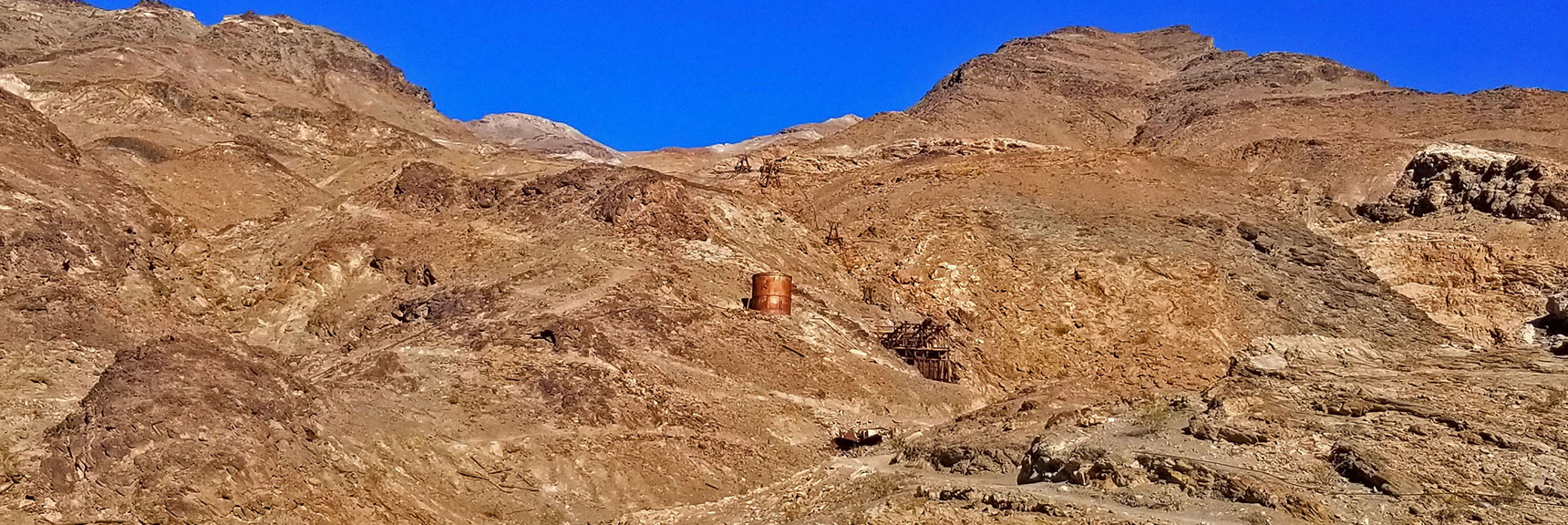 Approaching Lower Stamp Mill and Tramway in Funeral Mountains | Keane Wonder Mine | Death Valley National Park, California