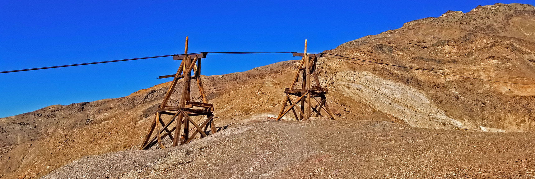 Lower Aerial Tram Way Towers While Ascending Main Trail | Keane Wonder Mine | Death Valley National Park, California