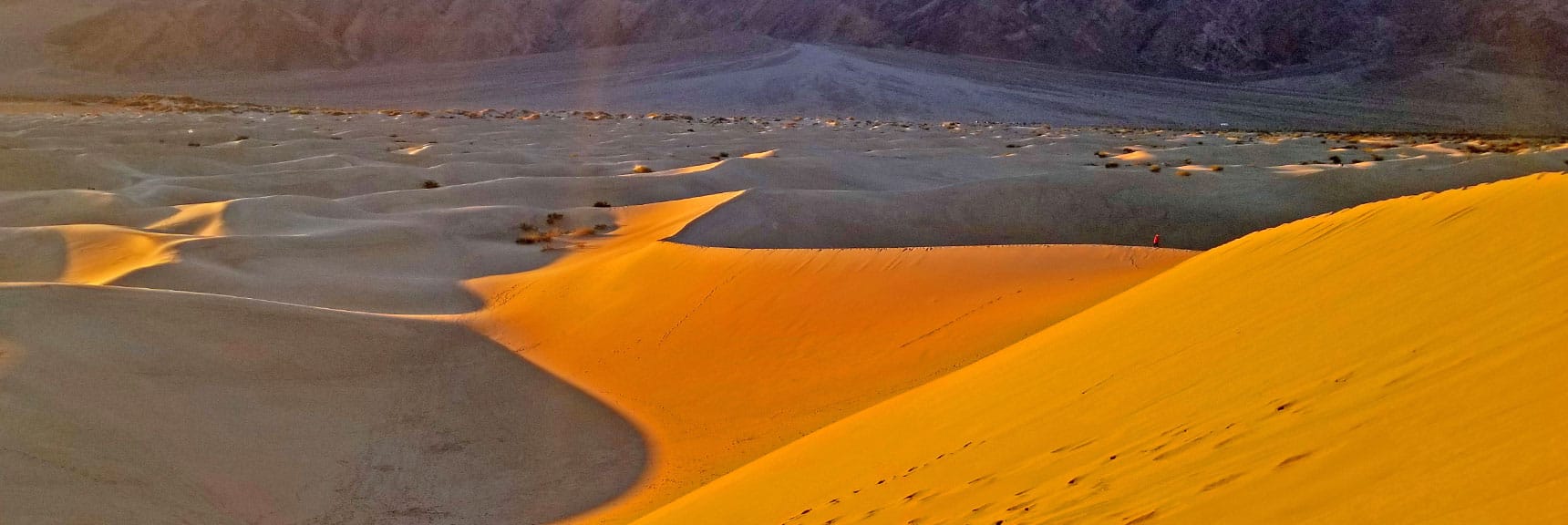 View Southwest | Mesquite Sand Dunes Sunrise | Death Valley National Park, California
