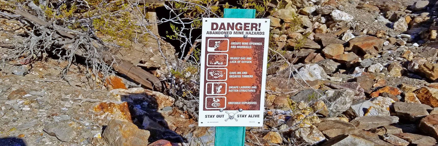 These Warning Signs Posted at Many Mine Openings | Keane Wonder Mine | Death Valley National Park, California