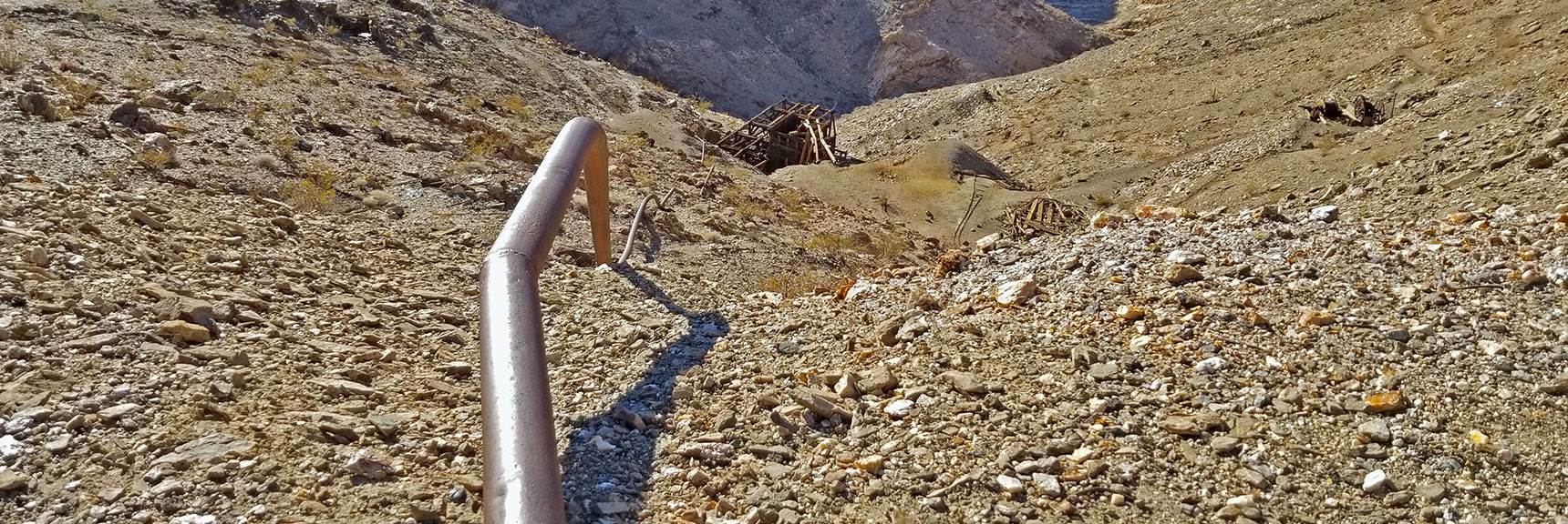 Water Pipe Above Upper Stamp Mill Supplies Upper Mining Camp | Keane Wonder Mine | Death Valley National Park, California
