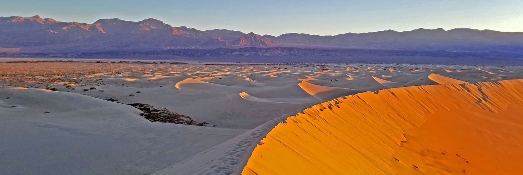 View Northeast| Mesquite Sand Dunes Sunrise | Death Valley National Park, California