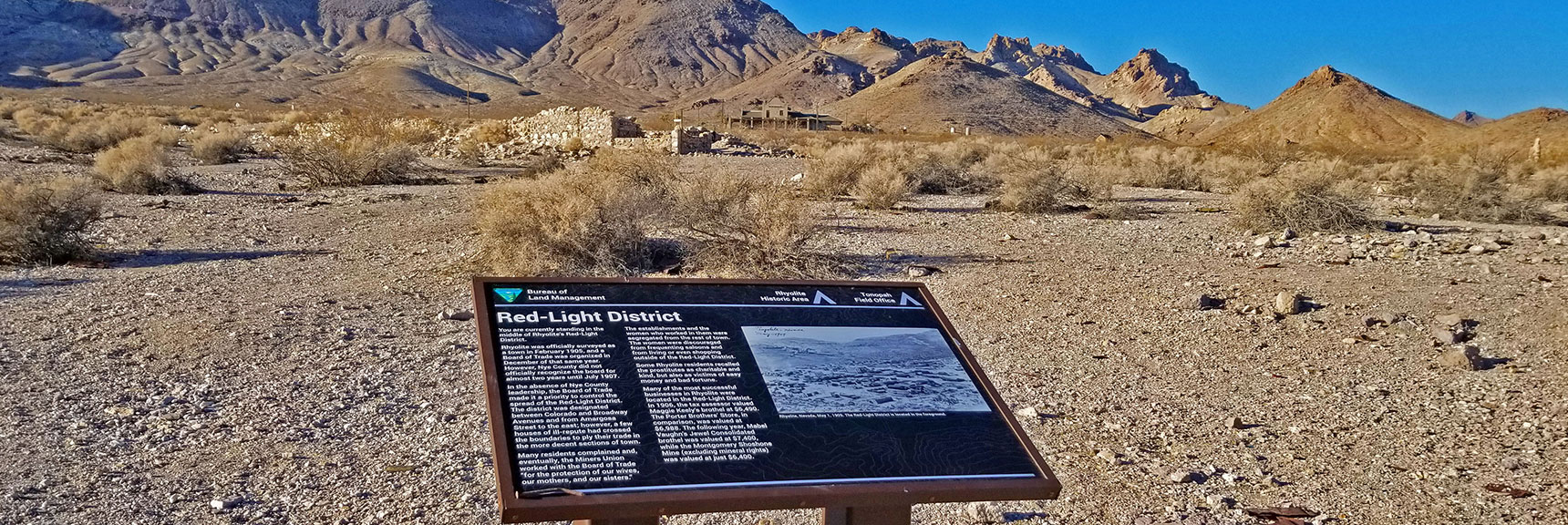 Note How Close Everything is -- Red Light District Just 100 Yards from Train Depot | Rhyolite Ghost Town | Death Valley Area, Nevada