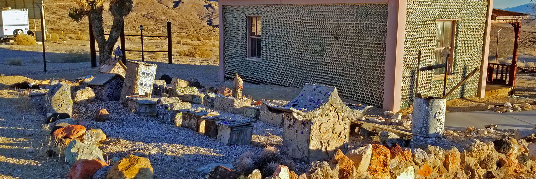 Miniature Town Art Piece at Tom Kelly Bottle House | Rhyolite Ghost Town | Death Valley Area, Nevada